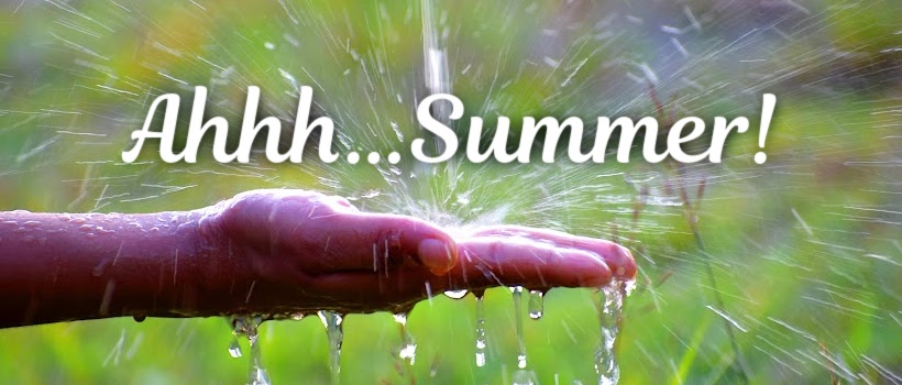 Ahhh...Summer - green grass water pouring on outstretched hand