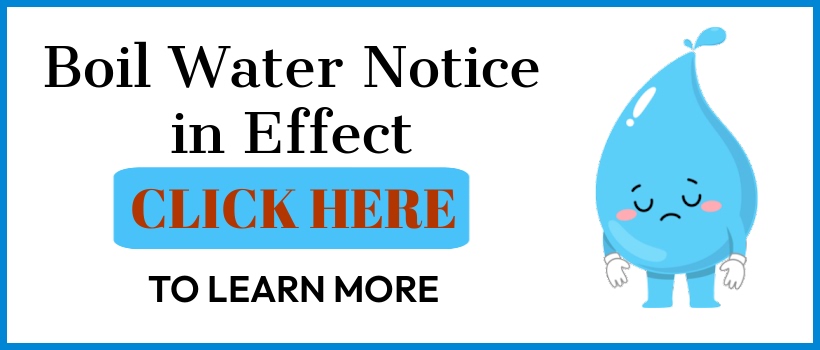 Faucet with water-Boil water notice in effect